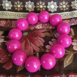 Pink Plastic Beaded Bracelet
